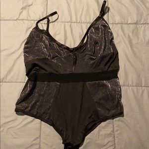 Mesh glitter body suit